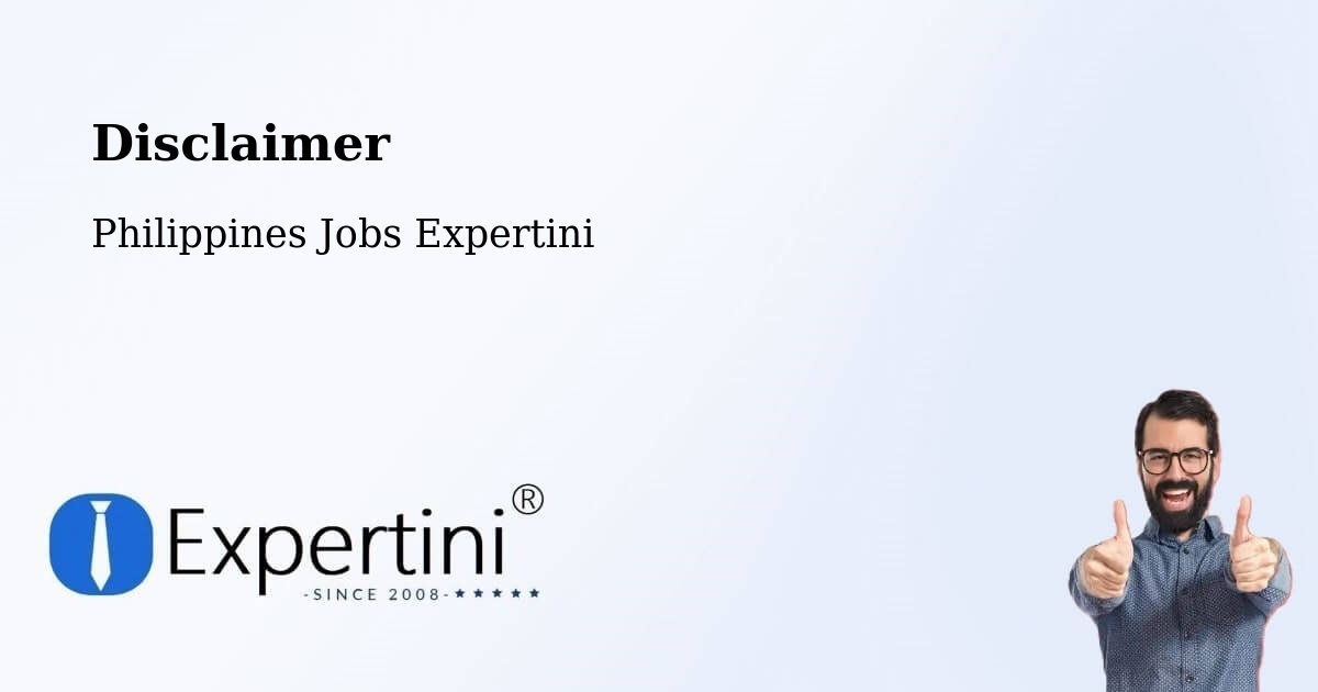 Disclaimer – Imus - Philippines Jobs Expertini